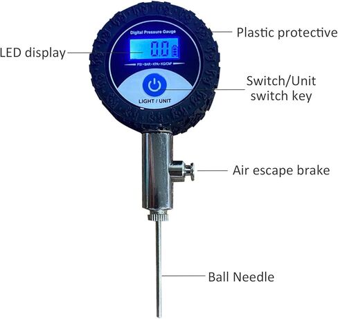 Ball Pressure Tester, Digital Display Ball Pressure Gauges, Mini Radial Digital Air Pressure Gauges for Basketball Soccer Ball Football Volleyball in Saudi Arabia