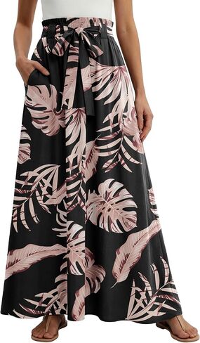 Lepunuo Womens Maxi التنانير غير الرسمية بوهو مرنة مرنة عالية الخصر بالتنورات الطويلة الطويلة العصرية in Kuwait
