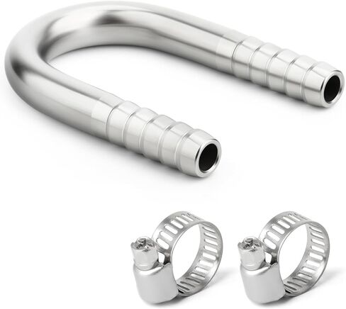 TAISHER 1PCS 304 Stainless Steel 5/8" x 5/8" Hose Barb Fittings, U Shape Joint Splicer Mender Fitting Union for Fuel/AIR/Lquid/Gas with 2PCS Hose Clamp in Saudi Arabia