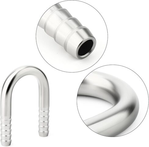 TAISHER 1PCS 304 Stainless Steel 5/8" x 5/8" Hose Barb Fittings, U Shape Joint Splicer Mender Fitting Union for Fuel/AIR/Lquid/Gas with 2PCS Hose Clamp in Saudi Arabia