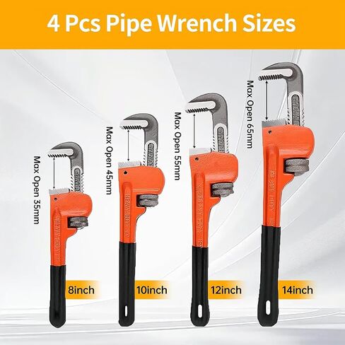 مجموعة وجع الأنابيب لضبط أنابيب Win & Ying ، 2 حزمة 10 '' و 14 '' أدوات السباكة الشاقة في التقديم ، أداة أنابيب الفكين القابلة للتعديل لـ 0.55 ''-2.36 '' /14-60mm duts use in Kuwait