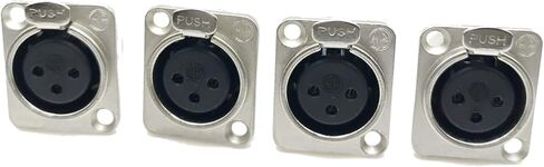 XLR Male Connector 3 PIN XLR Panel Mount Flange Adapter Silver Metal Housing 4pcs in Saudi Arabia