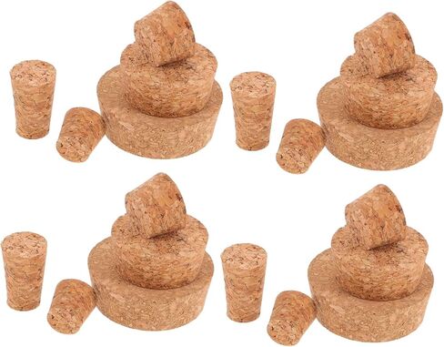 Ciieeo 25pcs Reusable Tapered Cork Stoppers: Laboratory and Household Glass Jar Airtight Stopper - Plugs for Preserving Liquid Sample in Saudi Arabia