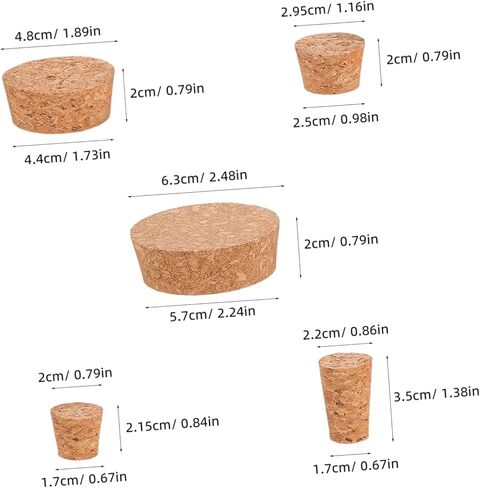 Ciieeo 25pcs Reusable Tapered Cork Stoppers: Laboratory and Household Glass Jar Airtight Stopper - Plugs for Preserving Liquid Sample in Saudi Arabia