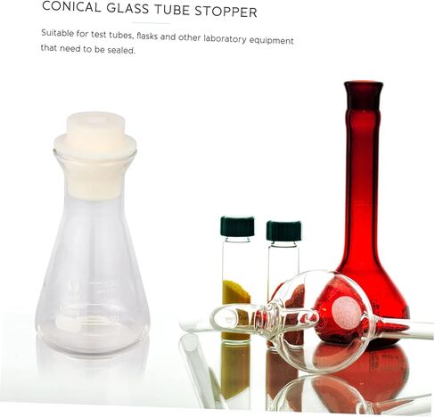 DECHOUS 5pcs Silicone Stoppers for Test Tubes Conical Flask Stoppers Laboratory Glass Bottle Sealers Foam in Saudi Arabia