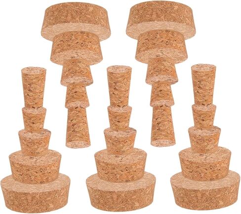 Homoyoyo 25pcs Soft Tapered Cork Stoppers: Leak-proof Airtight Stoppers for Laboratory Home Use - Reusable Plugs for Glass Sample Jars in Saudi Arabia