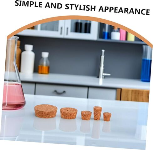 Homoyoyo 25pcs Soft Tapered Cork Stoppers: Leak-proof Airtight Stoppers for Laboratory Home Use - Reusable Plugs for Glass Sample Jars in Saudi Arabia