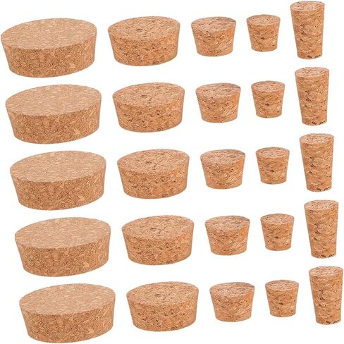 Mobestech 25pcs Tapered Cork Stoppers for Laboratory: Airtight Sealing Stoppers - Reusable and Easy to Clean Plugs for Jars & Jars in Saudi Arabia