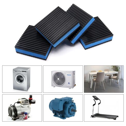 Rubber Anti Vibration Pads, Heavy Duty Mechanical Vibration Isolator Pads for Washing Machine, Dryer Air Conditioner (3" × 3" × 7/8", 4pcs) in Kuwait