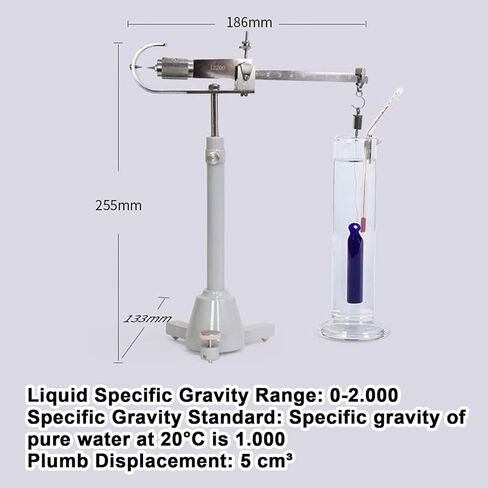 الميزان النوعي للسائل، مقياس الوزن النوعي للكثافة الميكانيكية، الدقة 0.001، نطاق قياس توازن الكثافة: 1-2.000، لكثافة السائل in Kuwait