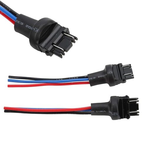 iJDMTOY 3156/3157 Male Adapter Wiring Harness Compatible with Car Motorcycle Front/Rear Lamp Turn Signal Lights Retrofit in Kuwait