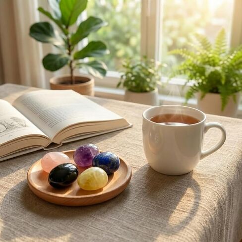 أحجار كريستال يوبيرلايت مصقولة كبيرة جدًا - قطعتان من حجر القلق مقاس 1.2 سم للقلق، أحجار كريمة في نخيل الجيب، صخور طبيعية منتقاة يدويًا للتأمل، والريكي، والشاكرا، وديكور المنزل in Kuwait