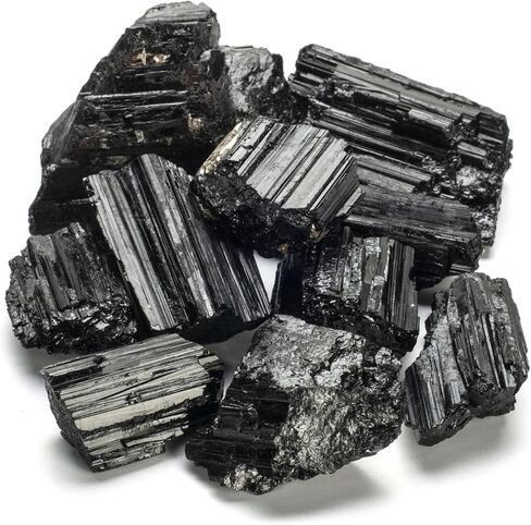 KALIFANO Black Tourmaline Bundle with Calming and Purification Energy - Brazilian Turmalina Negra Schorl Reiki Healing Crystal Used for Protection and Security (Information Card Included) in Saudi Arabia