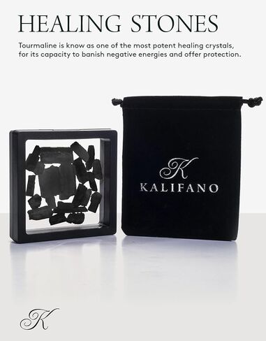KALIFANO Black Tourmaline Bundle with Calming and Purification Energy - Brazilian Turmalina Negra Schorl Reiki Healing Crystal Used for Protection and Security (Information Card Included) in Saudi Arabia