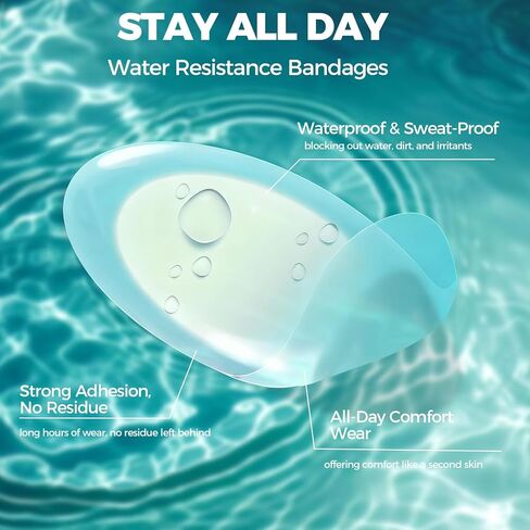 Gel Blister Bandages for Feet - Waterproof Adhesive Blister Pads - 28 Blister Patches for Blister Prevention - Hydrocolloid Bandages for Heel, Toe for Prevention & Recovery in Kuwait