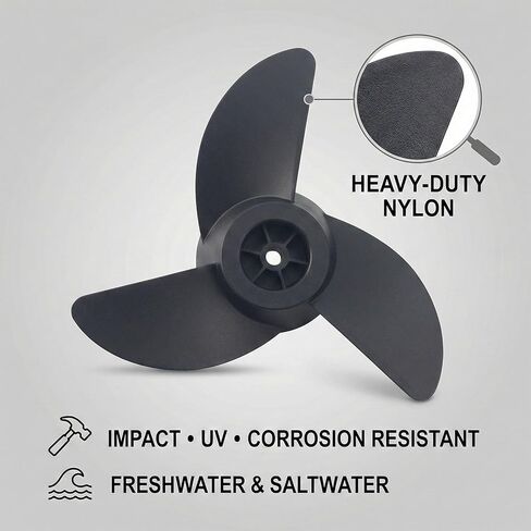MGA089B Motorguide Propeller، 3 Blade Trolling Motor Propeller لمحرك MotorGuide 3.5 "، Machete III Black 3-Blade Prop for MotorGuide R3 55lb، W55، Xi5 36v، 75 محرك التصيد اللاسلكي in Kuwait