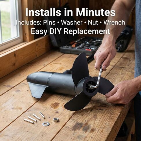 MGA089B Motorguide Propeller، 3 Blade Trolling Motor Propeller لمحرك MotorGuide 3.5 "، Machete III Black 3-Blade Prop for MotorGuide R3 55lb، W55، Xi5 36v، 75 محرك التصيد اللاسلكي in Kuwait