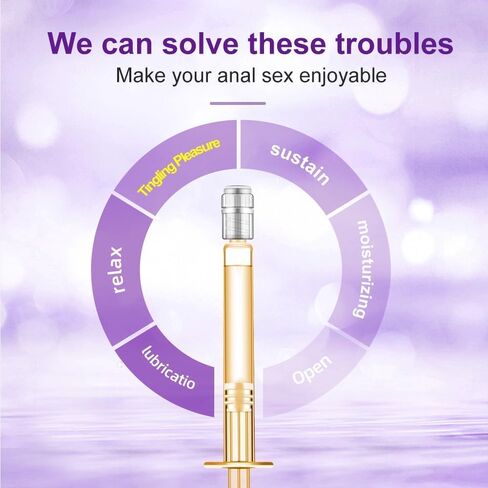 Anal Lube Applicator Set, 5 Individually Wrapped Pre-Filled Pleasure Gel, High Cushion & Low Friction Formula, Osmolarity Balanced Toy-Friendly Hybrid Lubricant, Gentle Warming Tingling Sensation in Saudi Arabia