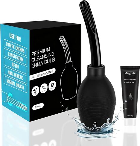 Anal Douche Enema Kit - 310ML Enema Bulb Douches for Men and Women, Shower Enema Bulb Cleaner Wash Flusher System,Douche Ideal for Daily Care & Travel(Black) in Saudi Arabia