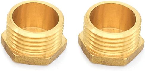Brass blanking cap,Hex brass cap, 2PCS Copper Male Thread Brass Pipe Hex Head End Cap Plug Fitting Coupler Connector Adapter(Female Plug,1/8Inch) in Kuwait