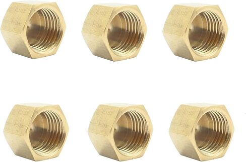 Brass blanking cap,Hex brass cap, Pipe Fitting Coupler Connector Adapter, BSP Male Female Thread Hex Head Brass End Cap Plug(Female Thread,1/8inch) in Kuwait