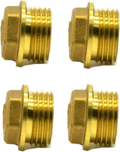 Plumbing end caps, Pipe-Fitting 4PCS BSP Male Pipe Hex Head Brass End Cap Fitting Coupler Connector Water Gas Oil in Kuwait
