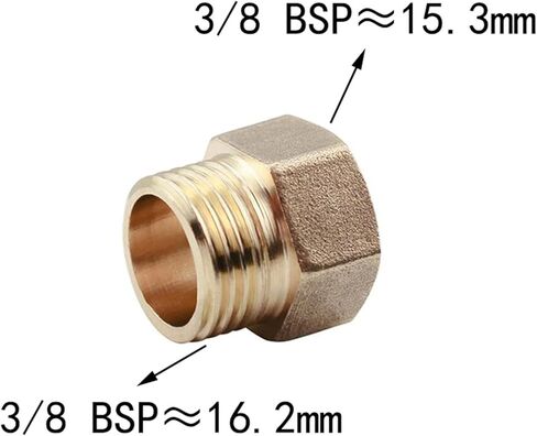 Brass blanking cap,Hex brass cap, 2PCS BSP Female to Male Thread Brass Socket Pipe Fitting Adapter Coupler Connector(Female 03 X Male 03) in Saudi Arabia