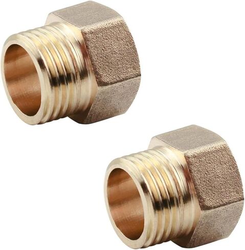 Brass blanking cap,Hex brass cap, 2PCS BSP Female to Male Thread Brass Socket Pipe Fitting Adapter Coupler Connector(Female 03 X Male 03) in Kuwait