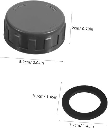 OUNONA 4Sets PVC Pipe Cap Fittings Threaded Connector with Dedicated Washer PVC Material for Reliable Sealing Various Plumbing Applications in Kuwait