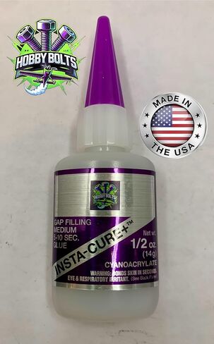 Bob Smith Industries Insta-Cure Plus Gap Filling Medium CA Glue, 1/2 oz, Purple Cap, Hobby Bolts, BSI, Made in The USA! in Saudi Arabia