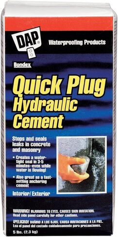 DAP 14086 Quick Plug 5 lb Hydraulic Cement, Pack of 1, Gray in Saudi Arabia