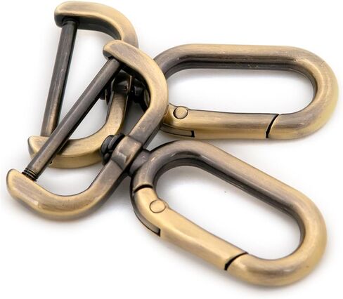 Detachable Opening Metal Spring Snap Hooks Clip, 10 PCS Trigger Spring Keyring Buckle for DIY Key Chains, Bags, Purses (Brushed Brass,1") in Kuwait