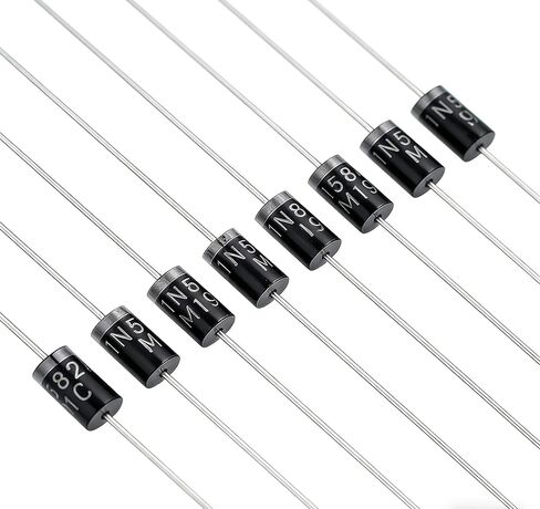 100 قطعة 1N5819 صمامات شوتكي 1A 40V DO-41 - مقومات عالية الكفاءة لإمدادات الطاقة، ومشاريع Arduino، وإلكترونيات PCB، وأنظمة الطاقة الشمسية والدوائر التي يمكنك صنعها بنفسك in Saudi Arabia