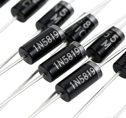 100 قطعة 1N5819 صمامات شوتكي 1A 40V DO-41 - مقومات عالية الكفاءة لإمدادات الطاقة، ومشاريع Arduino، وإلكترونيات PCB، وأنظمة الطاقة الشمسية والدوائر التي يمكنك صنعها بنفسك in Saudi Arabia