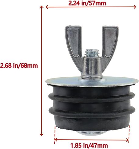 KUMGROT Sewer Cleaning Cap, Rubber Mechanical Test Plugs with Wing Nut for Pipe Plug Toilet Sewer Drain Plug 2", Black in Saudi Arabia