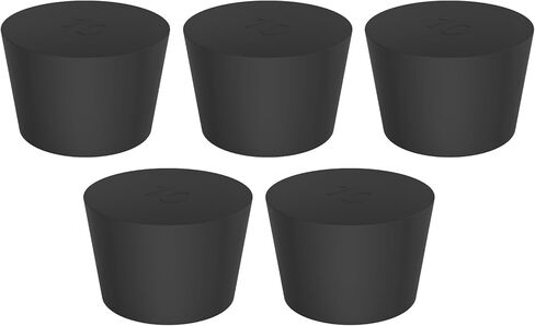 stonylab Solid Rubber Stoppers (Black), Tapered Plug for Sealing Test Tubes, Flasks and Laboratory Glassware, 5-Pack, #11 in Kuwait