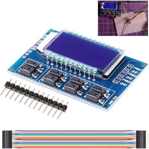 3 Channel PWM Pulse Signal Generator Adjustable Frequency Square Wave Rectangular Wave Signal Module LCD Display 1Hz-150Khz with pinheader Dupont Cable in Saudi Arabia