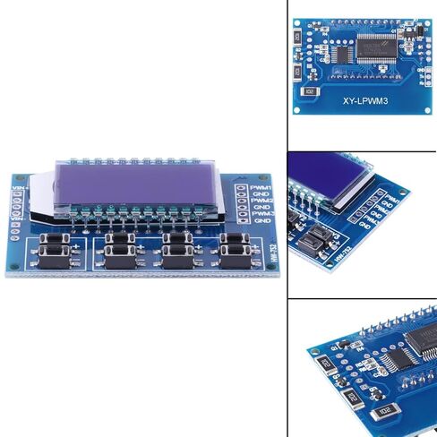 3 Channel PWM Pulse Signal Generator Adjustable Frequency Square Wave Rectangular Wave Signal Module LCD Display 1Hz-150Khz with pinheader Dupont Cable in Saudi Arabia