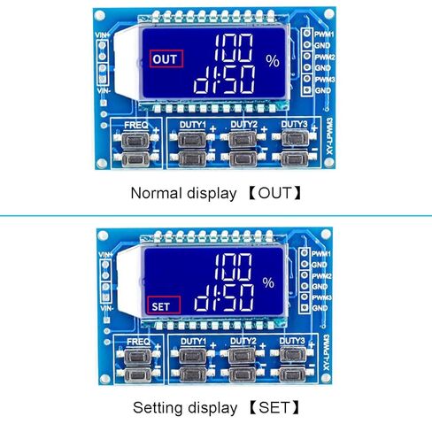 3 Channel PWM Pulse Signal Generator Adjustable Frequency Square Wave Rectangular Wave Signal Module LCD Display 1Hz-150Khz with pinheader Dupont Cable in Saudi Arabia