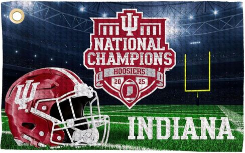 Northwest 2025 NCAA Football Championship Indiana Hoosiers Golf Towel, Official Licensed Microfiber Waffle Fabric, Absorbent 16x25 in Club Cleaning Accessory in Saudi Arabia