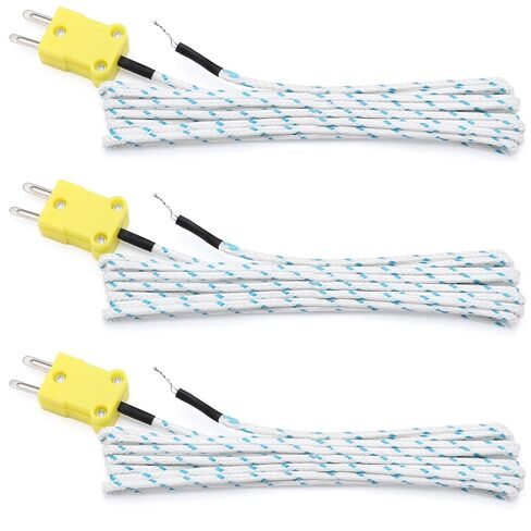 DROK K Type Thermocouple Probe - 3 Pack Type K Temperature Probes & Sensors for Thermocouple Thermometer, 1 Meter Long Measure Range 0°C~400°C (32°F~752°F) in Kuwait