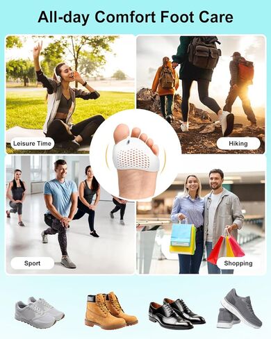 فواصل فواصل أصابع القدم من السيليكون للنساء والرجال، أدوات فرد ومطرقة مصححة للأورام، وتخفيف آلام القدم، وسادات قابلة للتنفس لمقدمة القدم، ووسادة مشط القدم مع فصل لأصابع القدم، أكثر سمكًا، وناعمة، زوجان in Kuwait