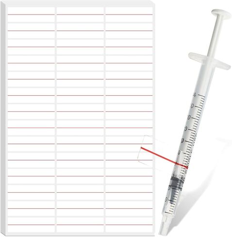 2000 Syringe Line Stickers, Joyfulmap 1.5" x 0.5" Medication Dispenser Labels with Red Dosage Line, Smudge-Proof Medical Adhesive for Veterinary Clinics & Hospital in Kuwait