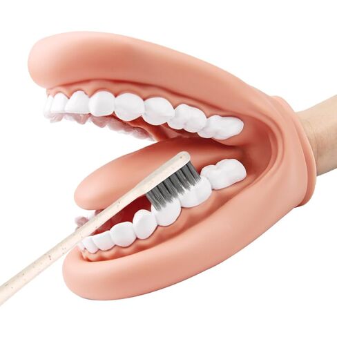 Mouth Puppet with Tongue Teeth for Speech Therapy Soft Silicone Giant Teeth Demonstration Model Brushing Oral Model（1pc Mouth Puppet+1pc Toothbrush) in Kuwait