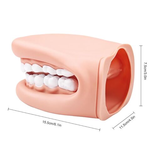 Mouth Puppet with Tongue Teeth for Speech Therapy Soft Silicone Giant Teeth Demonstration Model Brushing Oral Model（1pc Mouth Puppet+1pc Toothbrush) in Kuwait