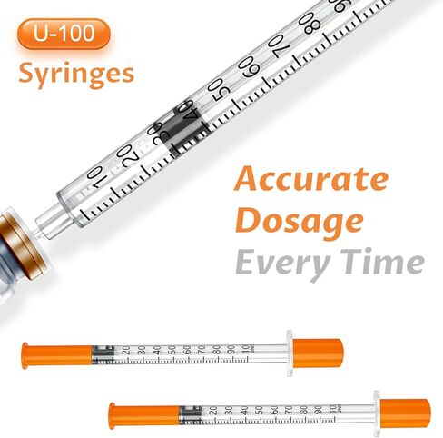 Jeringas con agujas para inyectar، U-100 31G 1ml 1/4"(6mm) jeringas، عبوة من 100 in Saudi Arabia