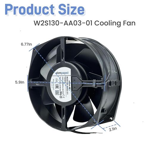 for EBM-PAPST W2S130-AA03-01 7855ES Cabinet Cooling Fan, 230V 45/39W 50/60Hz 2-Wire Axial Cooling Fan, 172 * 150 * 55mm /6.77 * 5.9 * 2.1 inch 2800RPM in Kuwait