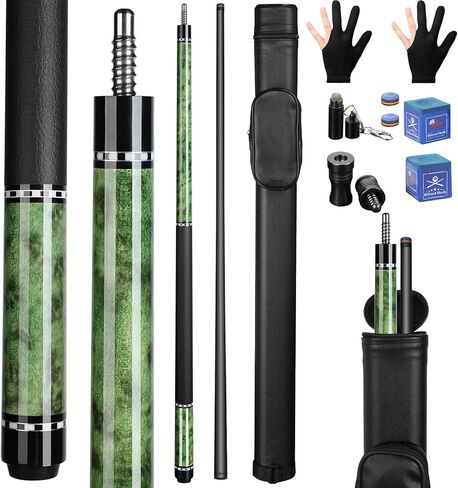 Kmise Carbon Fiber Pool Cue, 100% Carbon Fiber Shaft 58" Professional Low Deflection Pool Sticks for Adults Full Carbon Technology, 12.5mm Tip, 19.5-23oz, Professional Billiard Cue Stick in Kuwait