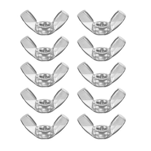 PATIKIL Wing Nuts, 10 Pcs 10#-24 304 Stainless Steel Butterfly Wing-Nut Fasteners Parts for Repair Install House Furniture Boat, Silver in Saudi Arabia