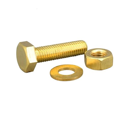 Brass Outer Hexagon Screw/Bolt, Nut, Flat Washer Combination M4-M16(2set M10x25) in Saudi Arabia